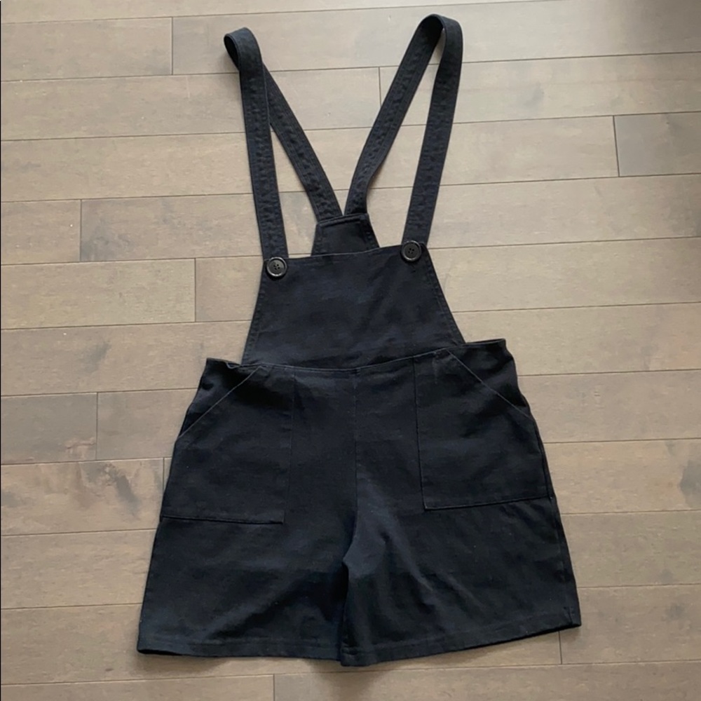 American Apparel Overall Shorts in black
